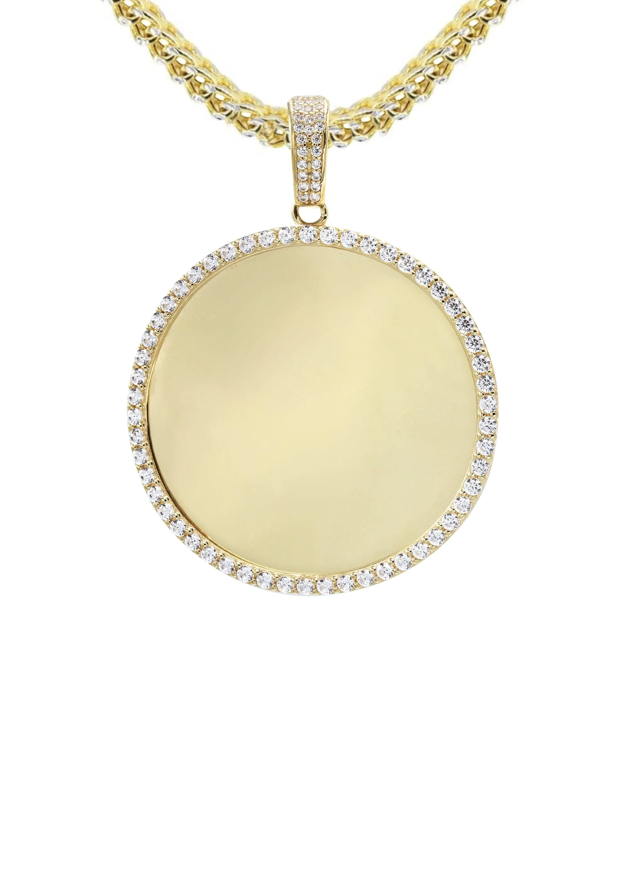 10K Yellow Gold Round Picture Necklace | Appx. 16.7 Grams