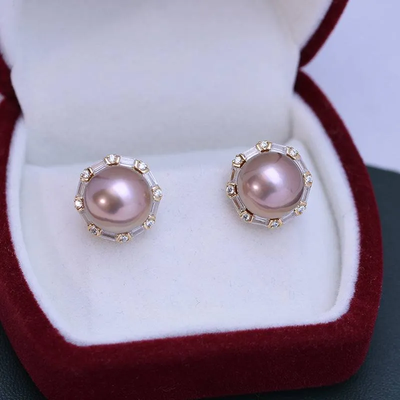 11-12mm Freshwater Pearls & Anna Zirconia Earrings