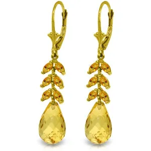 11.2 Carat 14K Solid Yellow Gold Rio Citrine Earrings