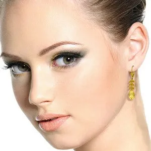 11.2 Carat 14K Solid Yellow Gold Rio Citrine Earrings