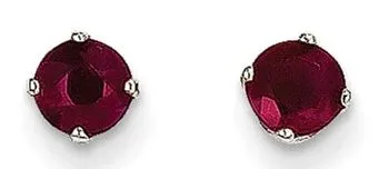 14 Karat White Rubies Gemstone Earrings