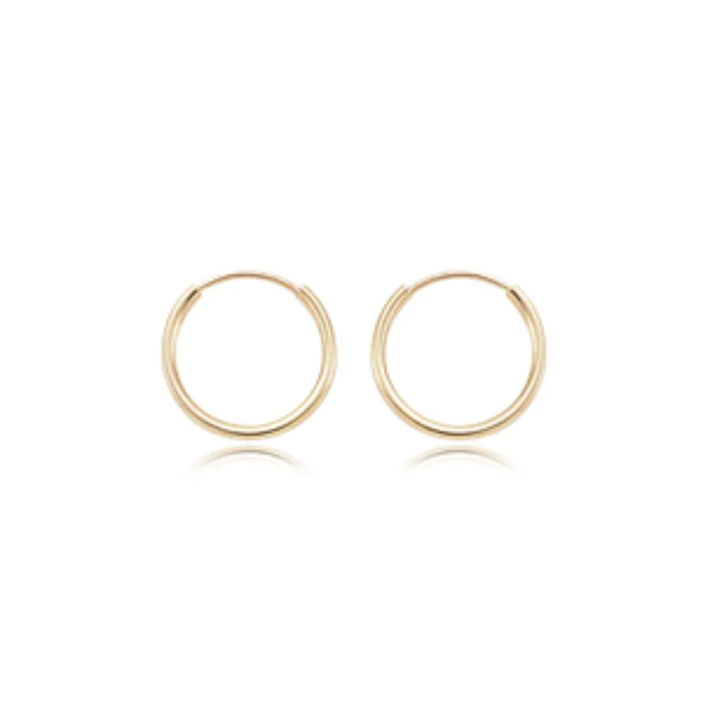 14k Gold Endless Hoop Earrings