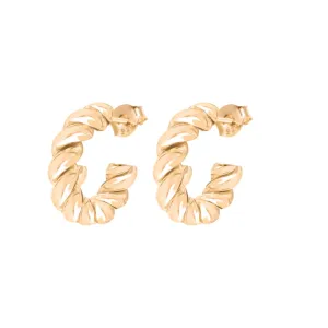 14k Gold Twist Rope Hoops