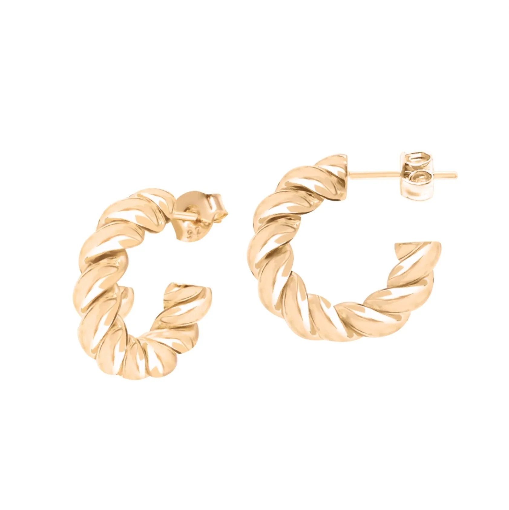 14k Gold Twist Rope Hoops