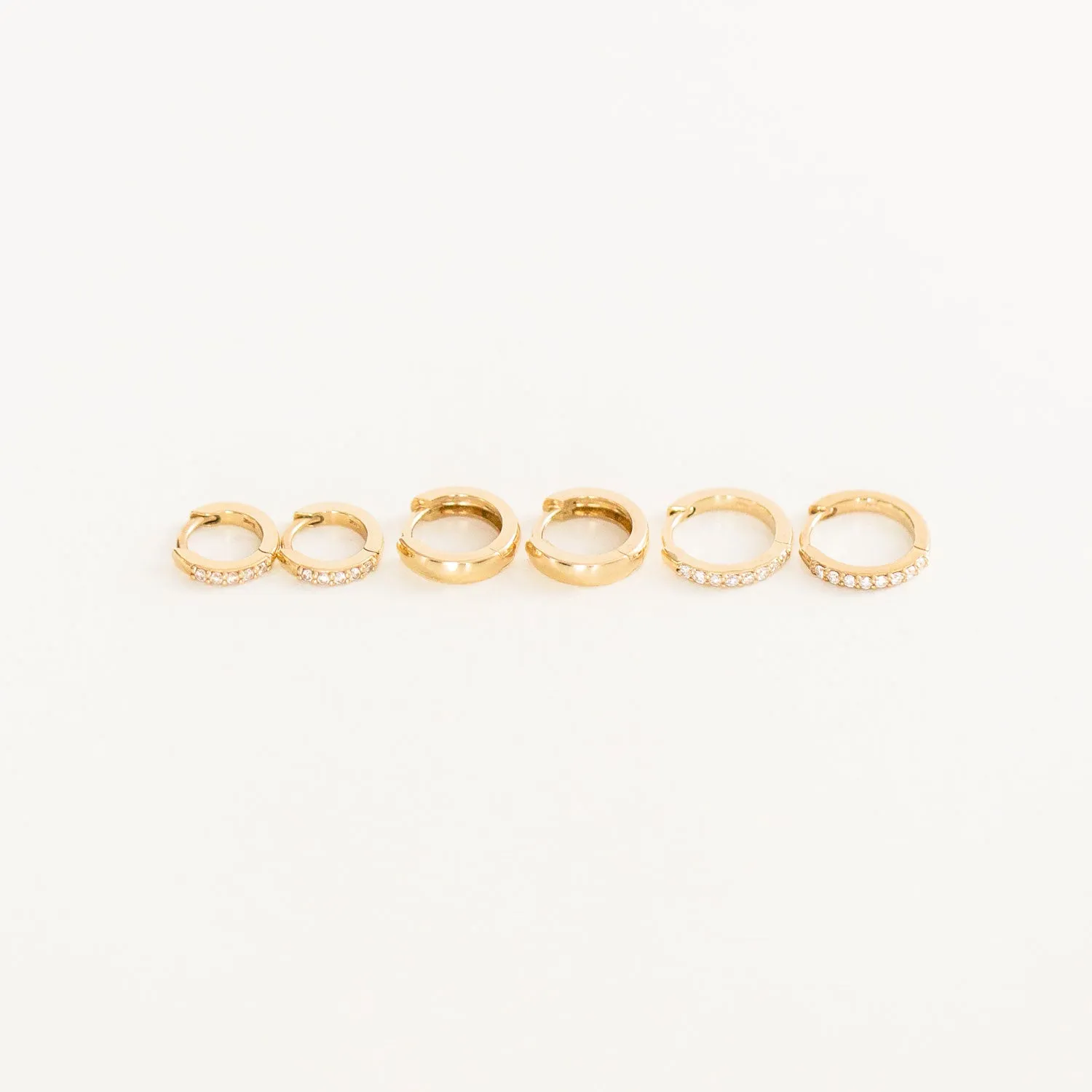 14K Huggie Hoop Earrings Bundle