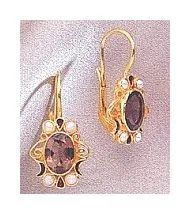 14k Natasha Smoky Topaz and Pearl Earrings