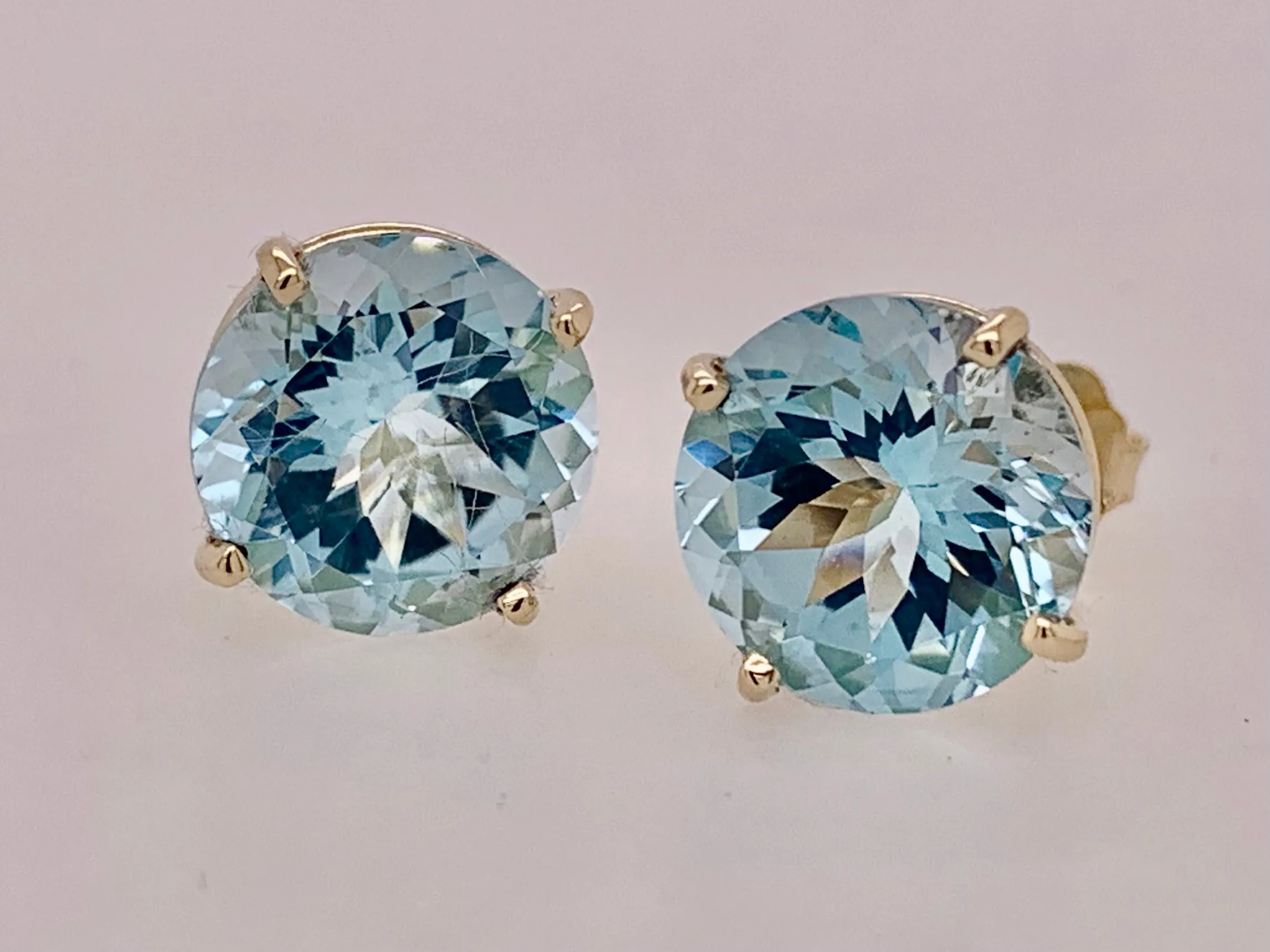 14K Sky Blue Topaz Earrings