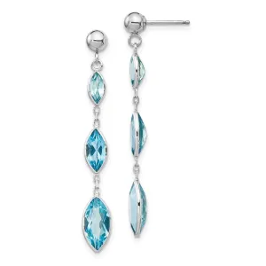 14K WG Blue Topaz Post Earrings