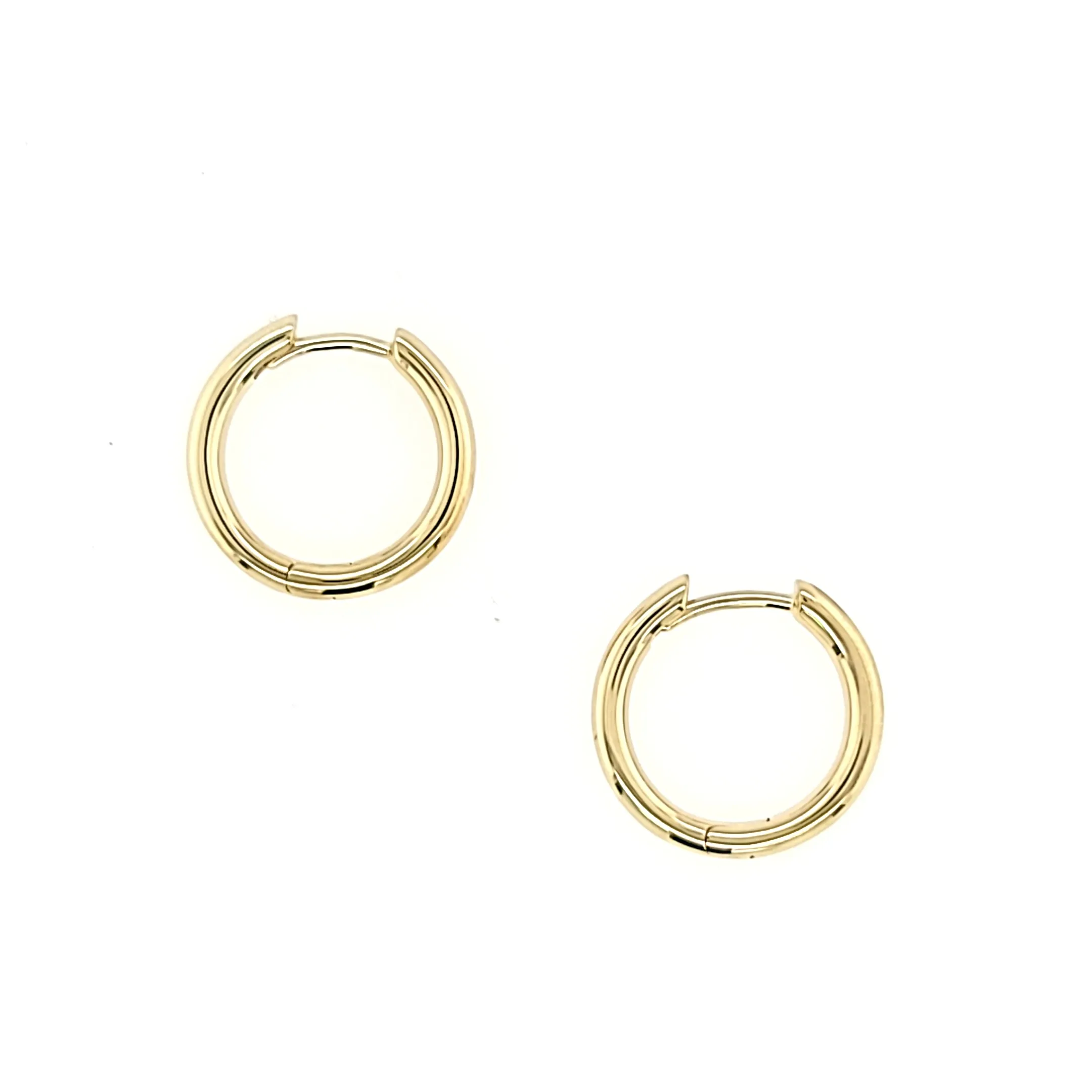 14k Yellow Gold Chunky Huggie Hoop Earrings (I7986)