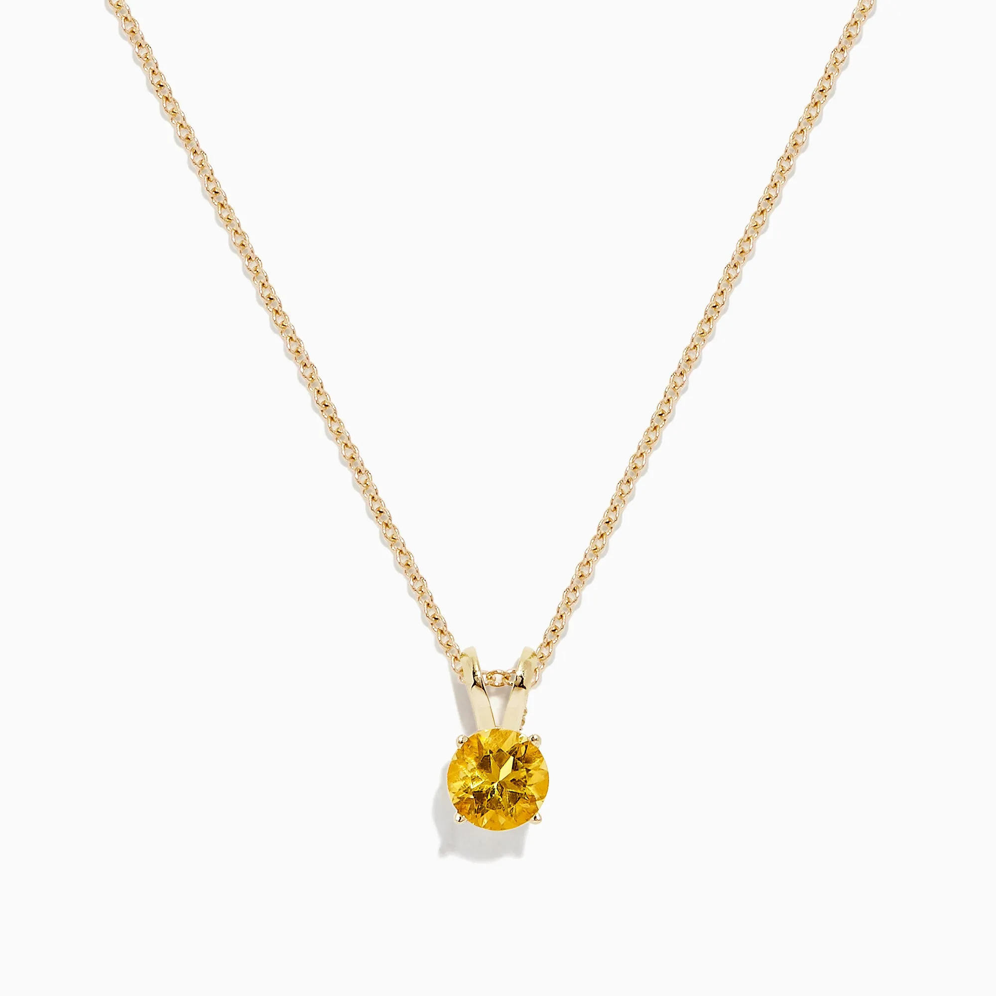 14K Yellow Gold Citrine Pendant, 0.48 TCW