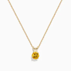 14K Yellow Gold Citrine Pendant, 0.48 TCW