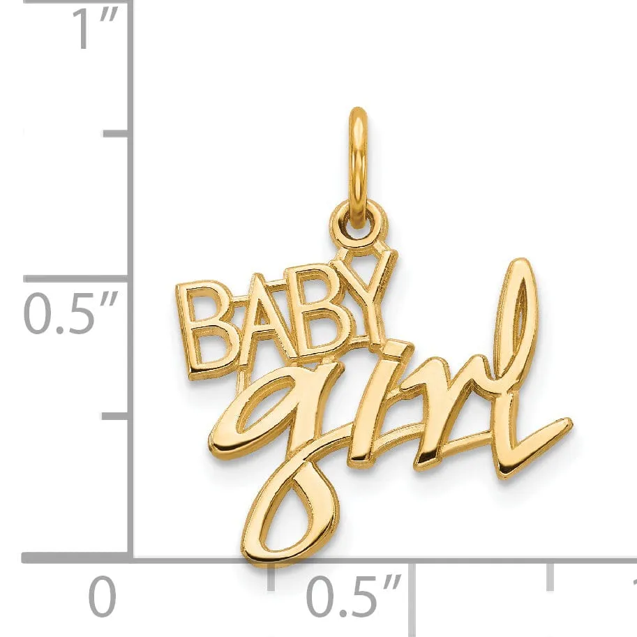 14k Yellow Gold Polished Baby Girl Pendant