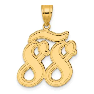 14k Yellow Gold Polished Finish Script Design Number 88 Charm Pendant