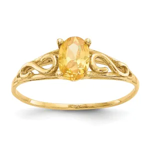 14k Yellow Gold Synthetic Citrine Ring