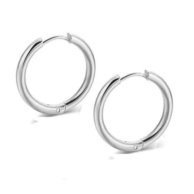 2PC /Set Stainless Steel Small Hoop Earrings for Women Men Gold Black Circle Thick Ear Ring Huggie Earrings Hoop Piercing 2020