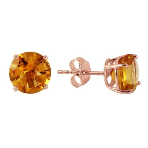 3.1 Carat 14K Solid Rose Gold Anna Citrine Stud Earrings