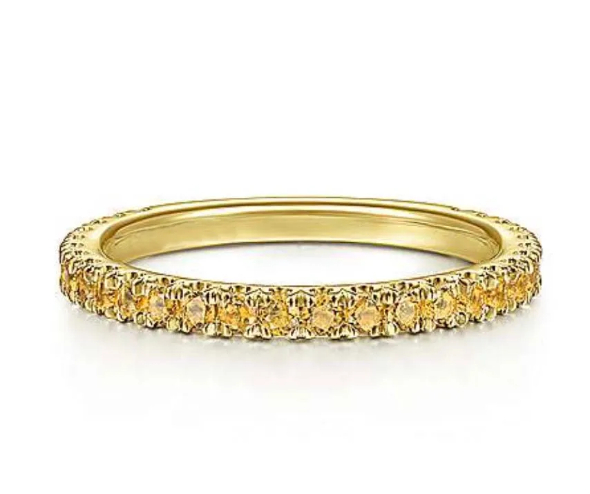 3/4 Citrine Stackable Band