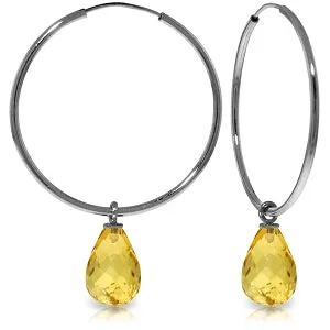 4.5 Carat 14K Solid White Gold Lingering Echo Citrine Earrings