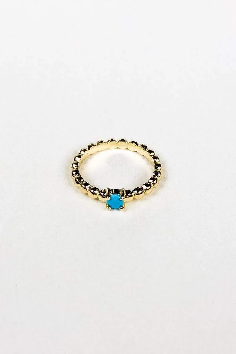 Aaralyn Turquoise Bubble Ring 14k Gold/ 925 Sterling Silver