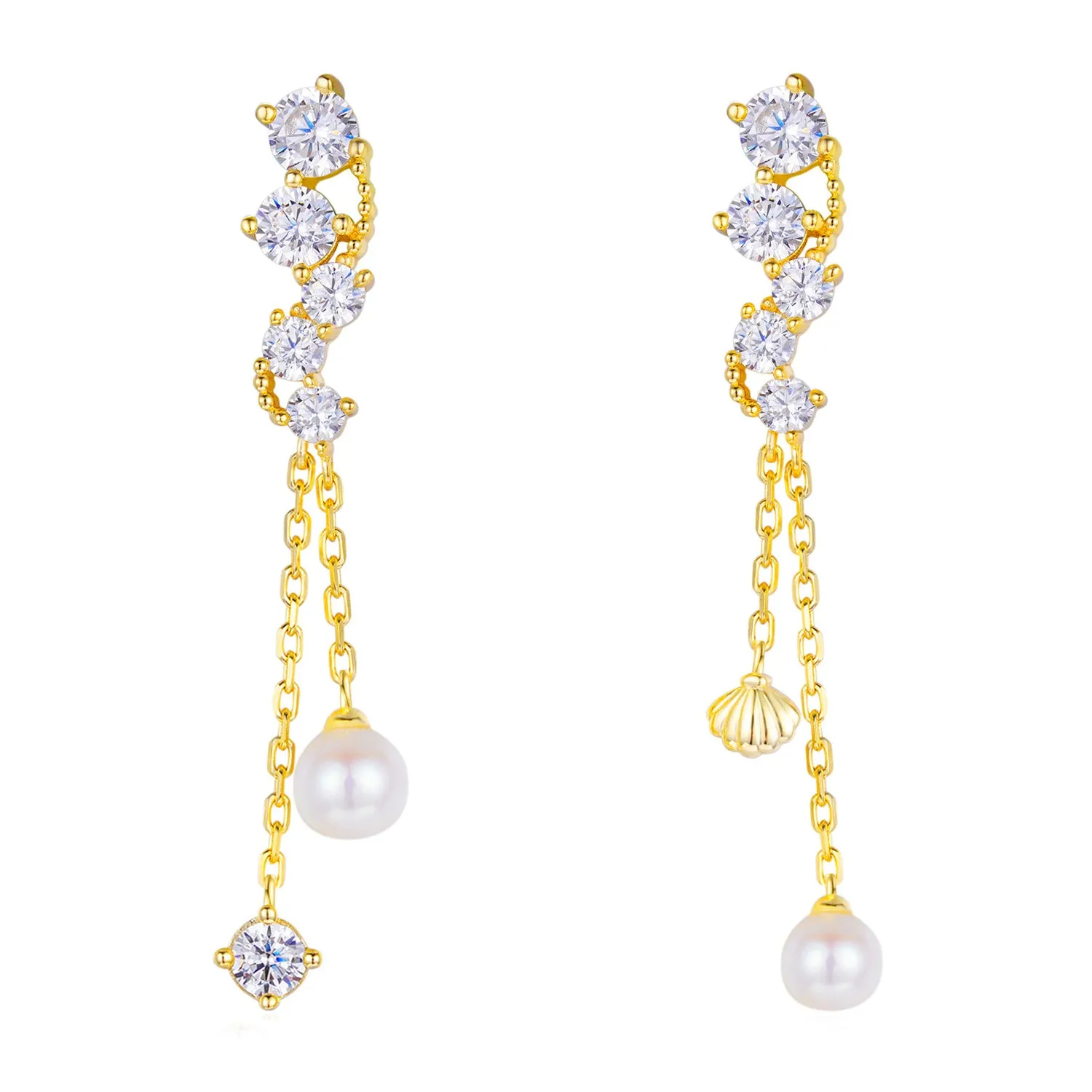 Abyssal Pearl Earrings (Yellow Gold)