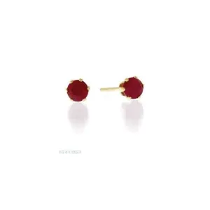 Acotis Diamonds 9K Gold 3mm Ruby Earrings Z1385