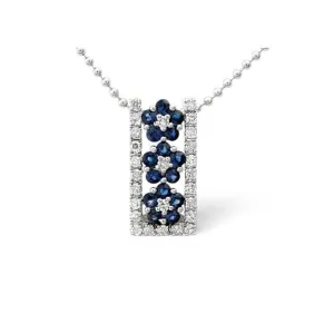 Acotis Diamonds 9K White Gold 0.17ct Diamond Sapphire Necklace B1149