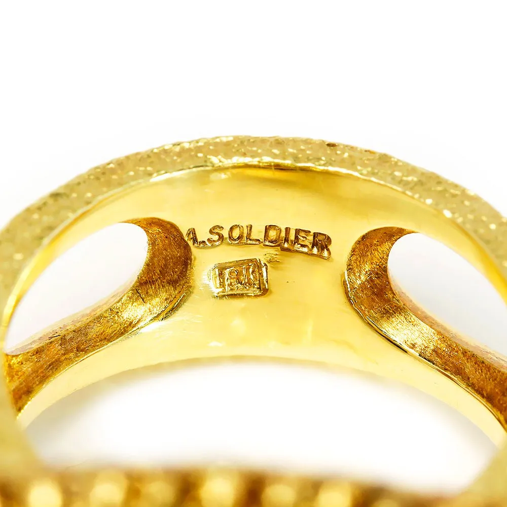 Alex Soldier Honey Citrine Textured Royal Ring 18K