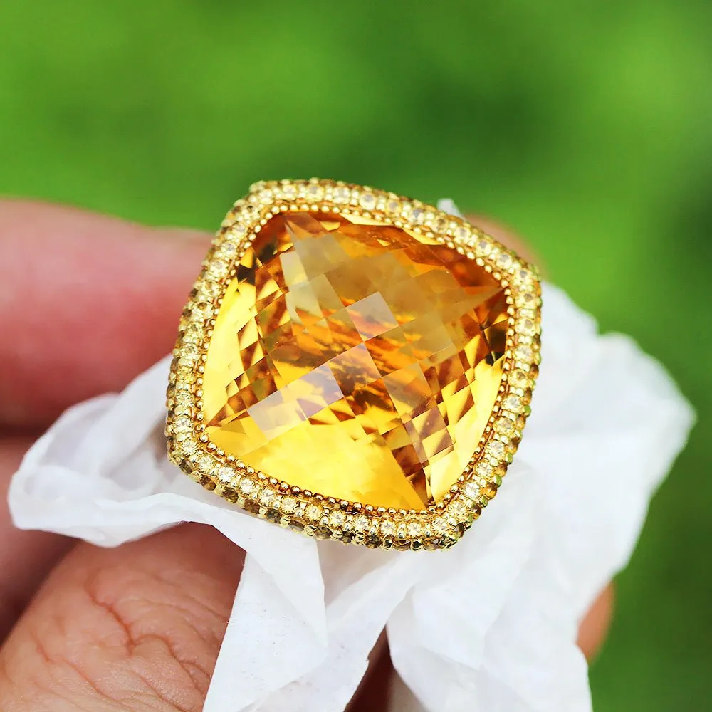 Alex Soldier Honey Citrine Textured Royal Ring 18K