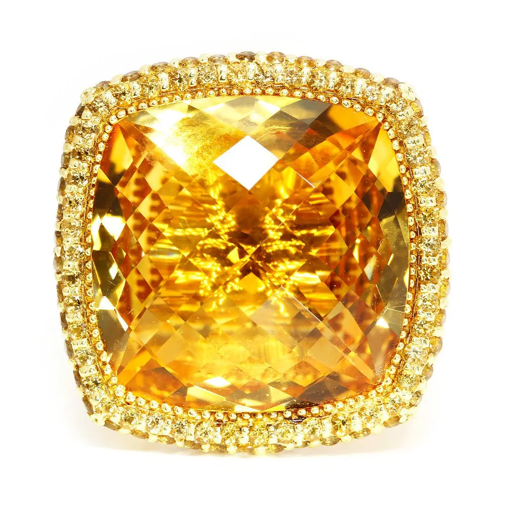 Alex Soldier Honey Citrine Textured Royal Ring 18K