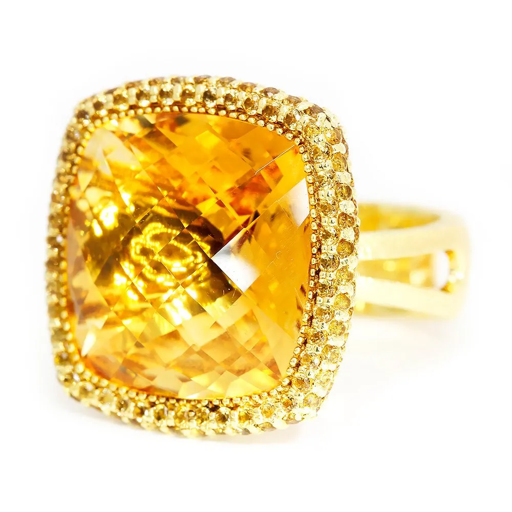 Alex Soldier Honey Citrine Textured Royal Ring 18K