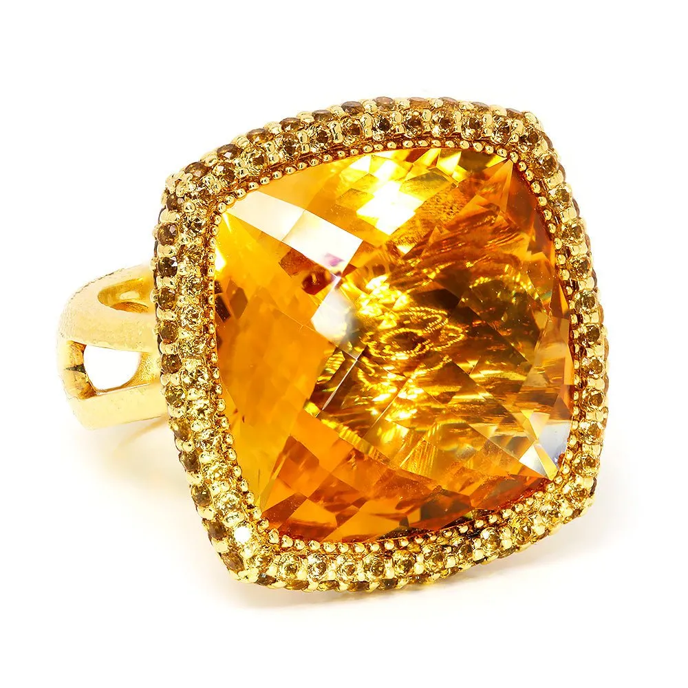 Alex Soldier Honey Citrine Textured Royal Ring 18K