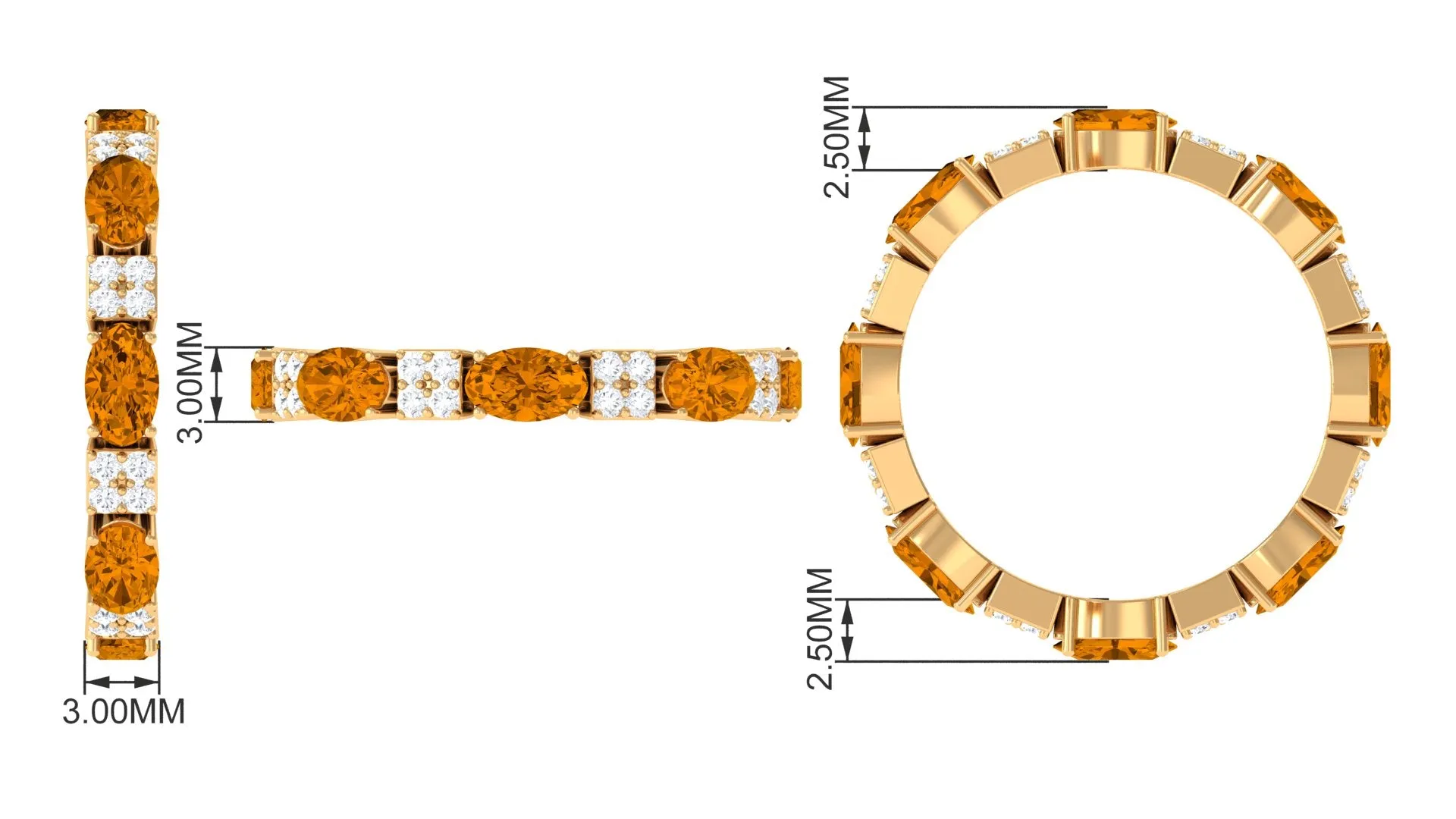 Alternate Citrine and Diamond Eternity Ring