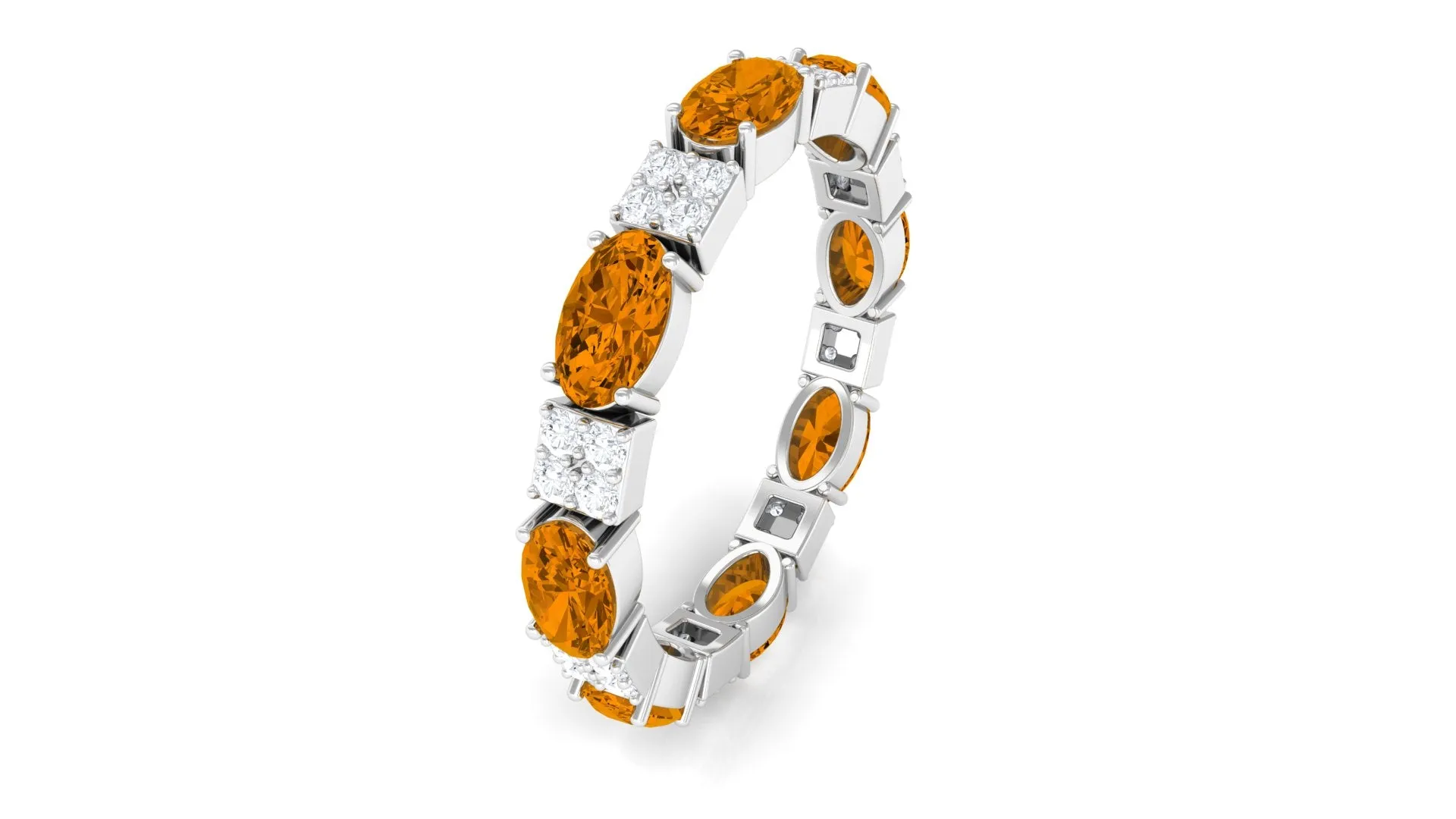 Alternate Citrine and Diamond Eternity Ring