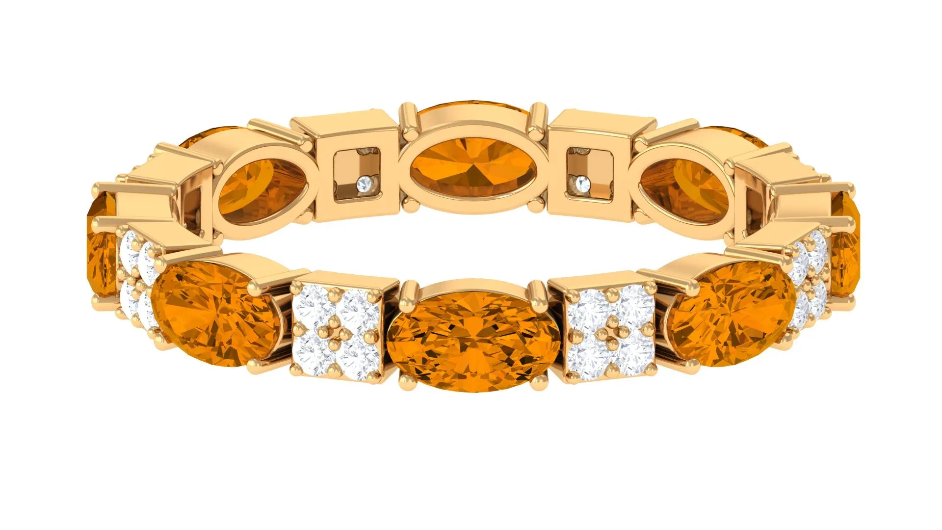 Alternate Citrine and Diamond Eternity Ring