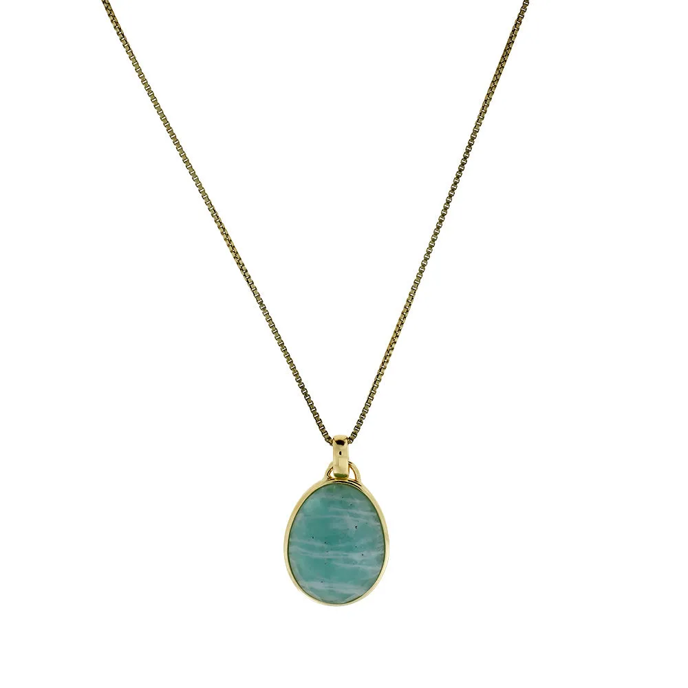 Amazonite Pendant in Yellow Gold Vermeil