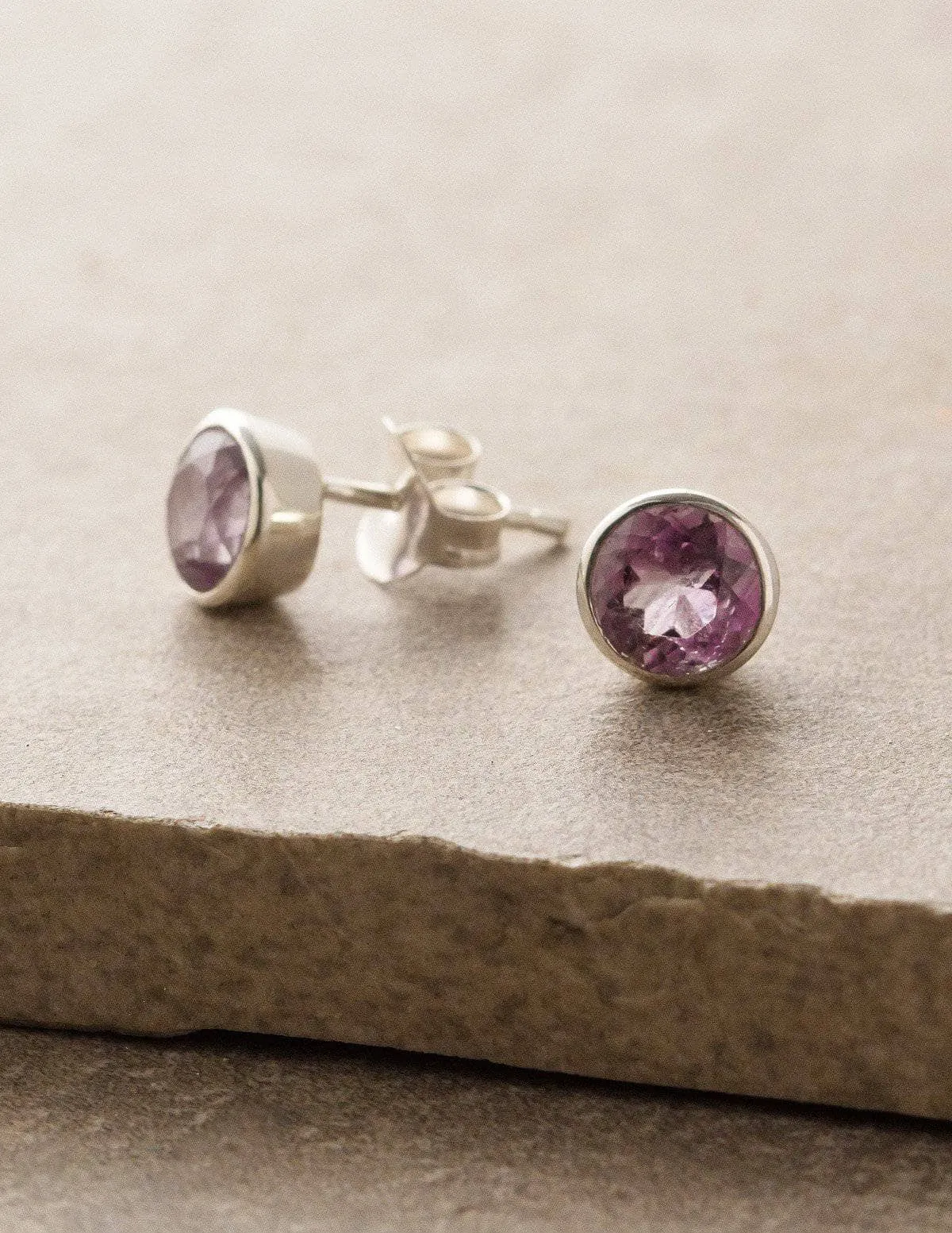 Amethyst Stud Earrings