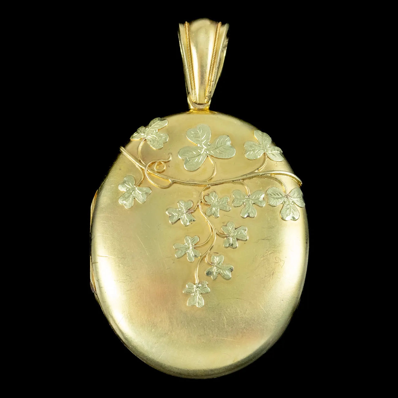 Antique Victorian 18ct Gold Shamrock Locket