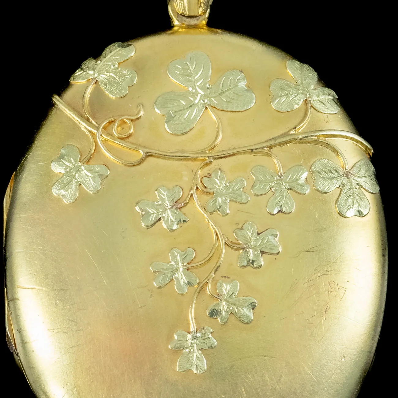 Antique Victorian 18ct Gold Shamrock Locket