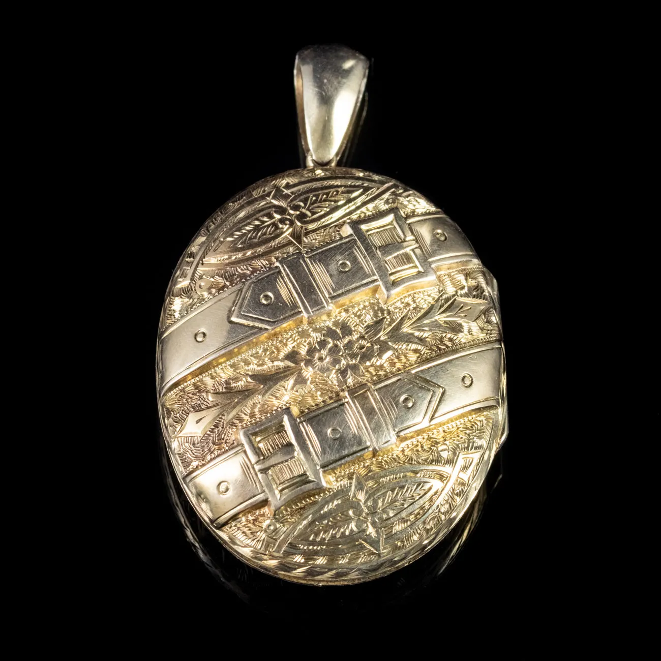 Antique Victorian Buckle Locket 9ct Gold