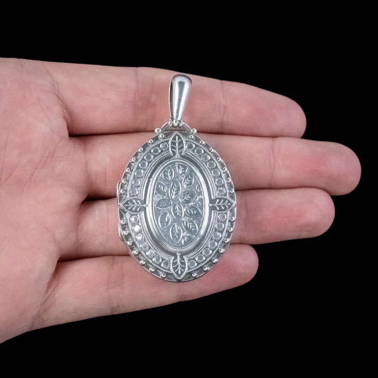 Antique Victorian Sterling Silver Locket Dated 1883