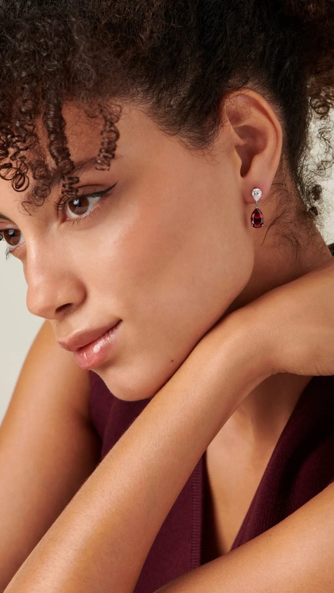 Arabella Ruby Earrings White Gold