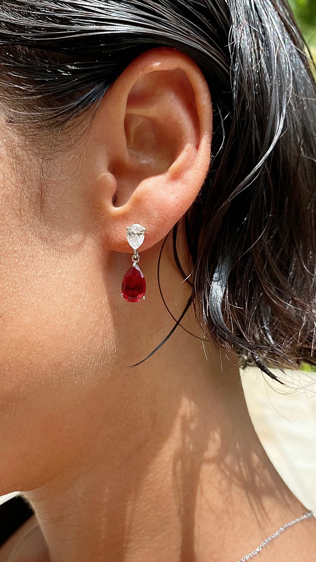 Arabella Ruby Earrings White Gold