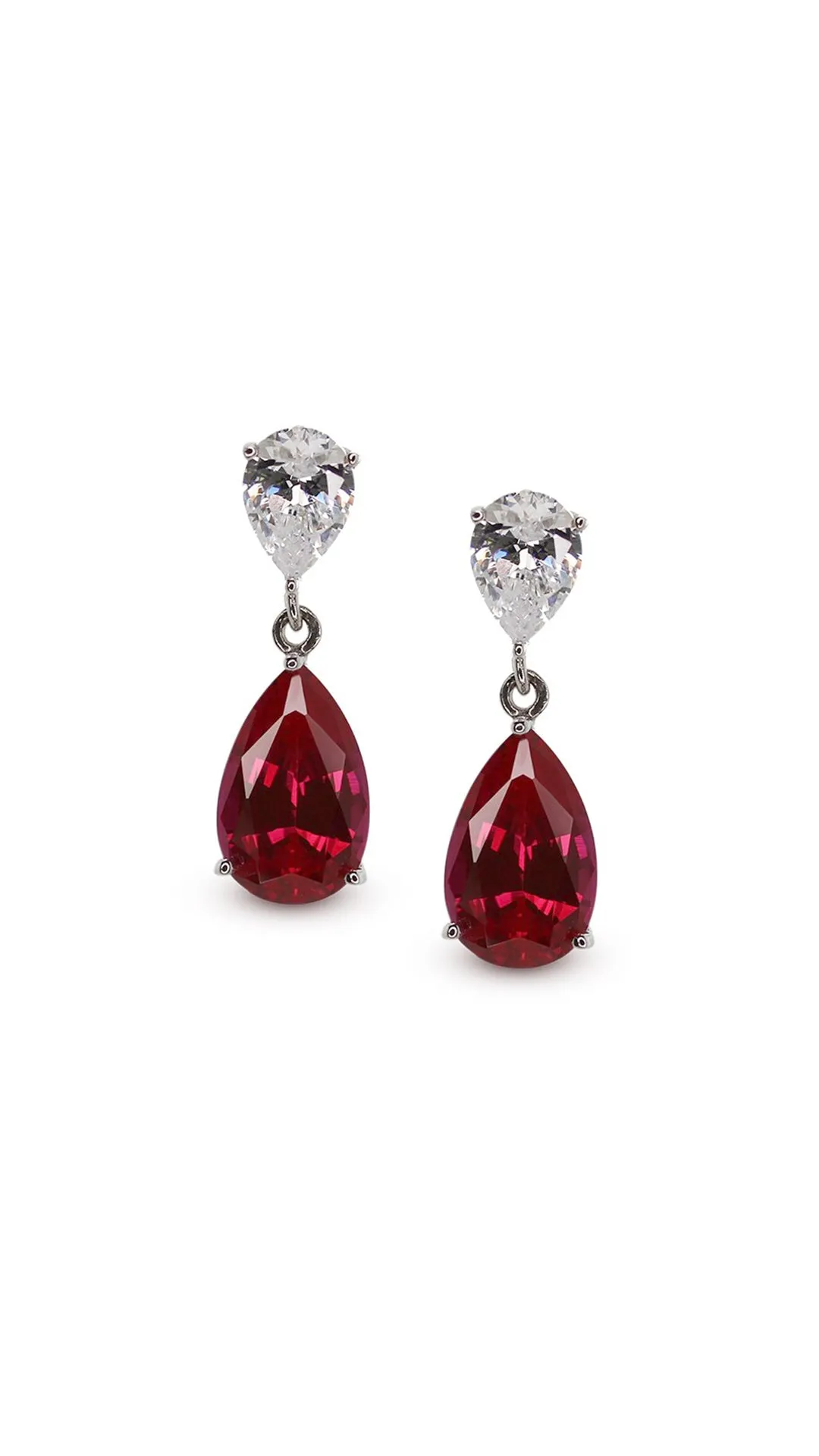 Arabella Ruby Earrings White Gold