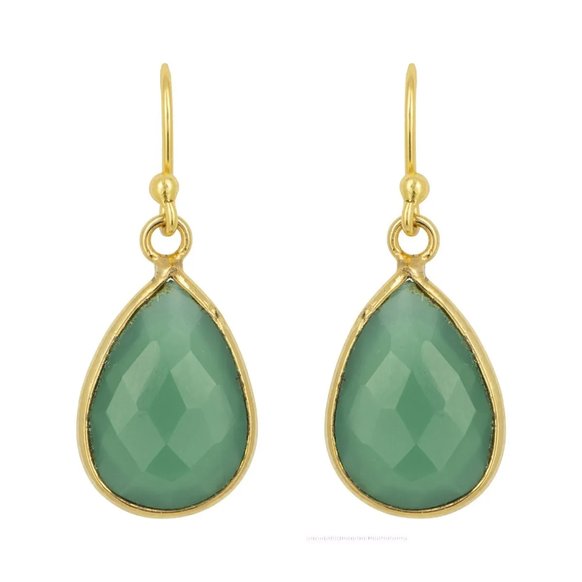 Ashiana JEI00847 Ava Teardrop Earrings in Dark Green