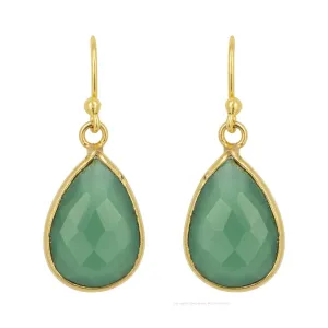 Ashiana JEI00847 Ava Teardrop Earrings in Dark Green