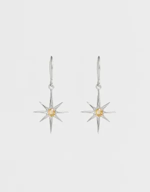 Asteria Earrings - Citrine & Silver