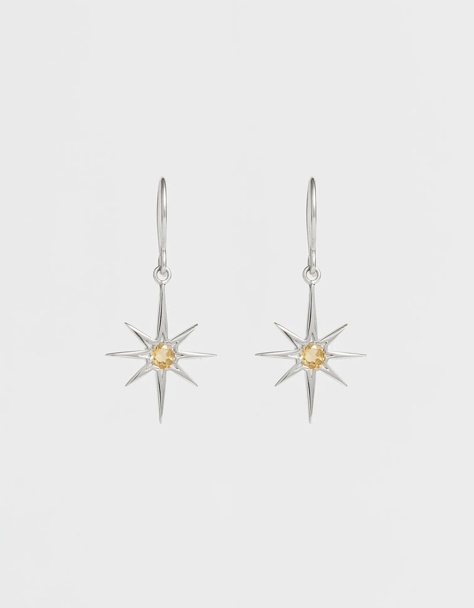 Asteria Earrings - Citrine & Silver