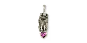 Australian Shepherd Pendant Jewelry Sterling Silver Handmade Dog Pendant AU8-SP