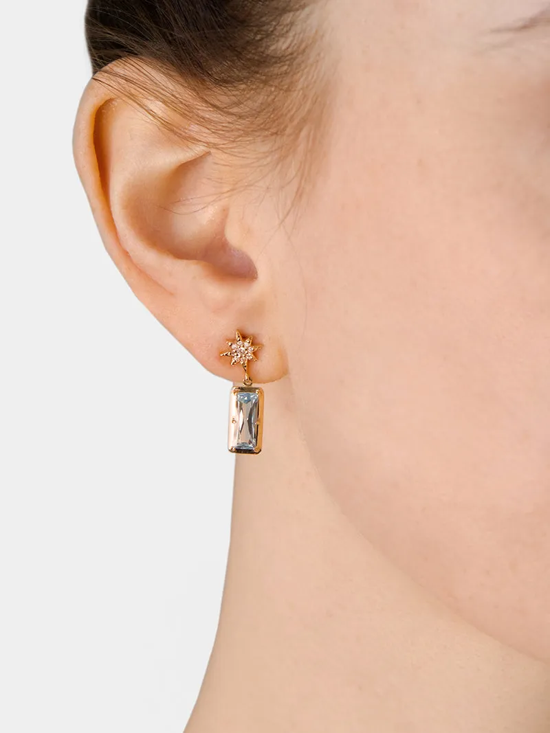 Aztec North Star Baguette Earrings