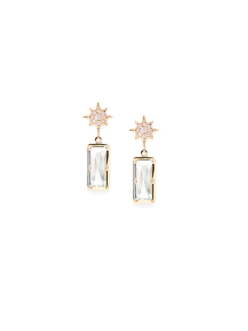 Aztec North Star Baguette Earrings